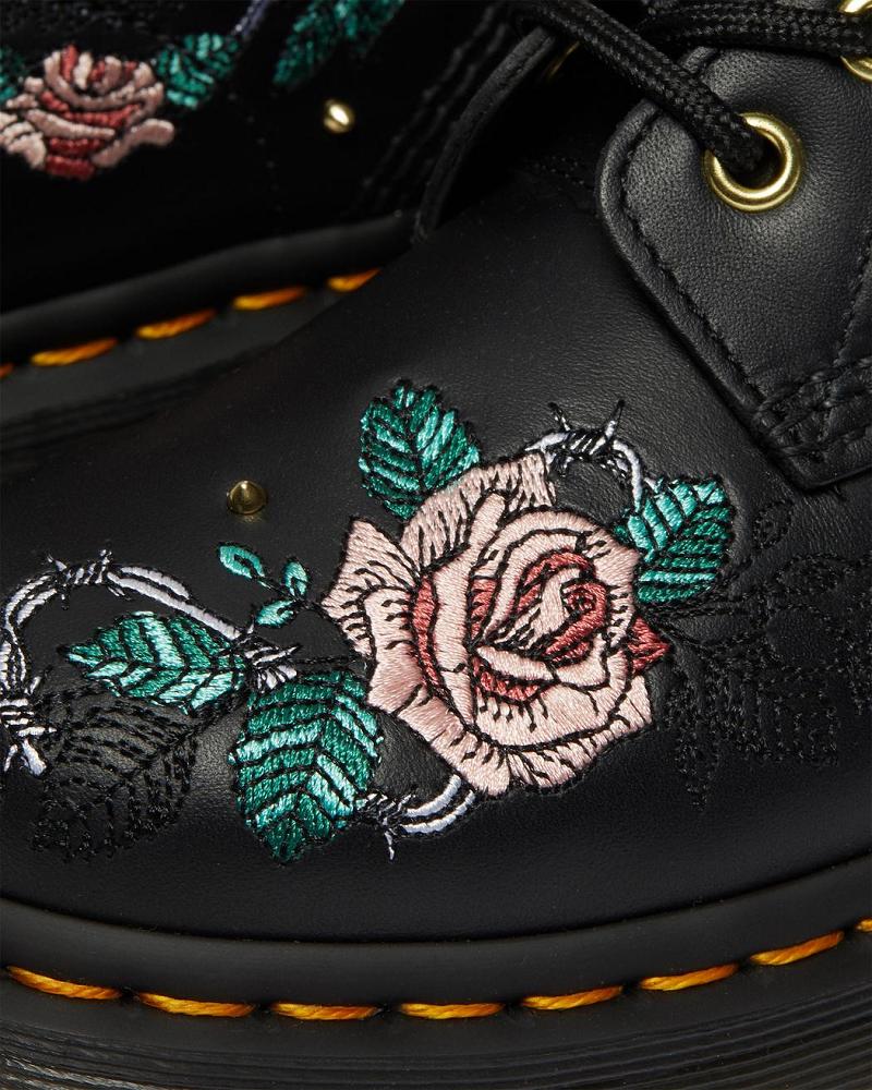 Dr Martens 1460 Vonda Floral Læder Snørestøvler Dame Sort | DK 214UZG